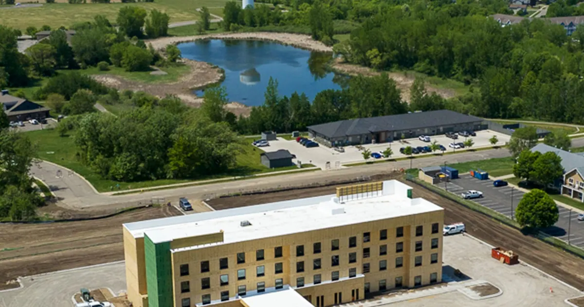 Aerial of the build